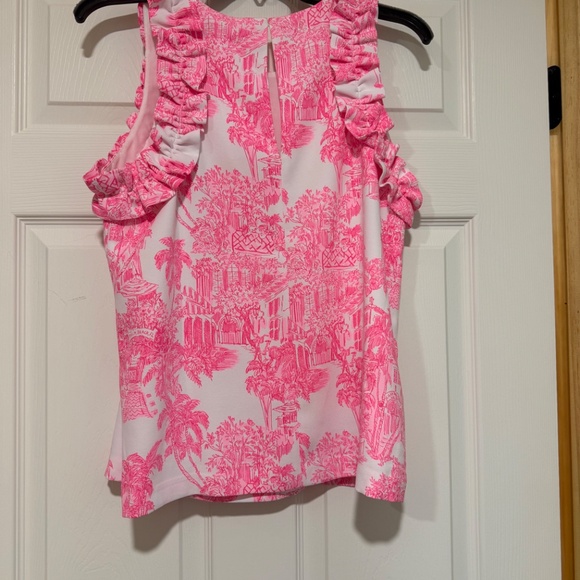 EUC Lilly Pulitzer Kailee Sleeveless Ruffle top Size Small - Picture 3 of 5